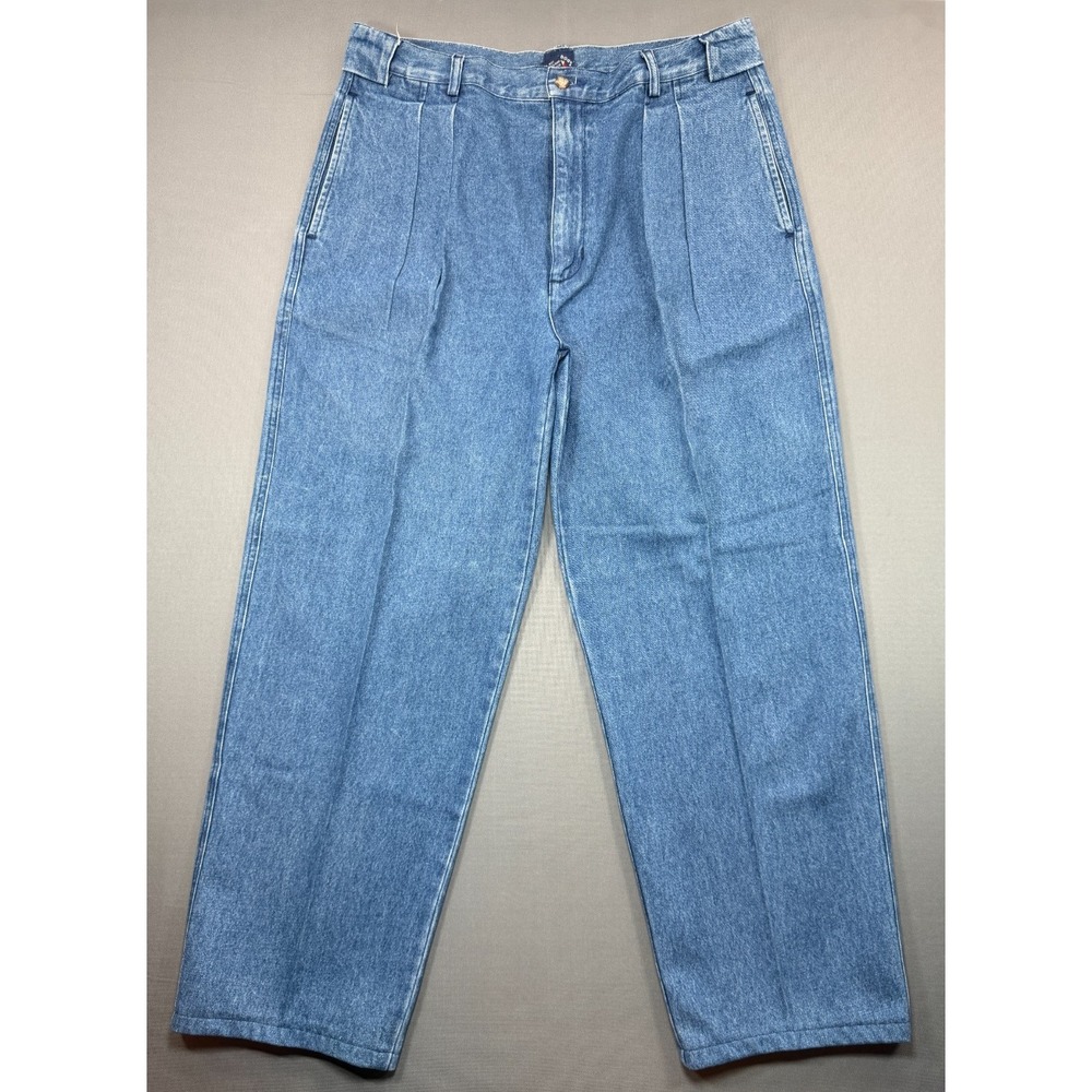 Vintage GANT Salty Dog Pleated Denim Trousers High Rise Dadcore | Men's 36x30